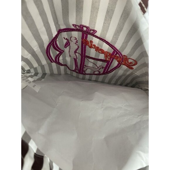 HENRI BENDEL Go Anywhere Travel Storage Lingerie Laundry Bag Embroidered Stripes - Picture 6 of 11